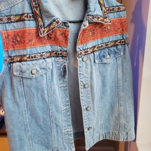 One of a kind custom western denim vest